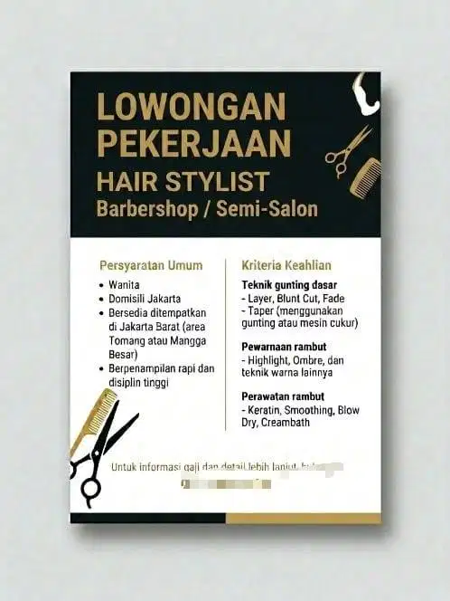 HAIRSTYLIST / CAPSTER PEREMPUAN