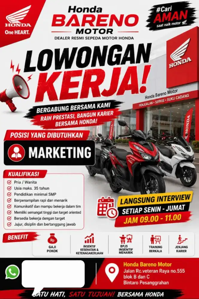 Sales Motor Honda Bareno
