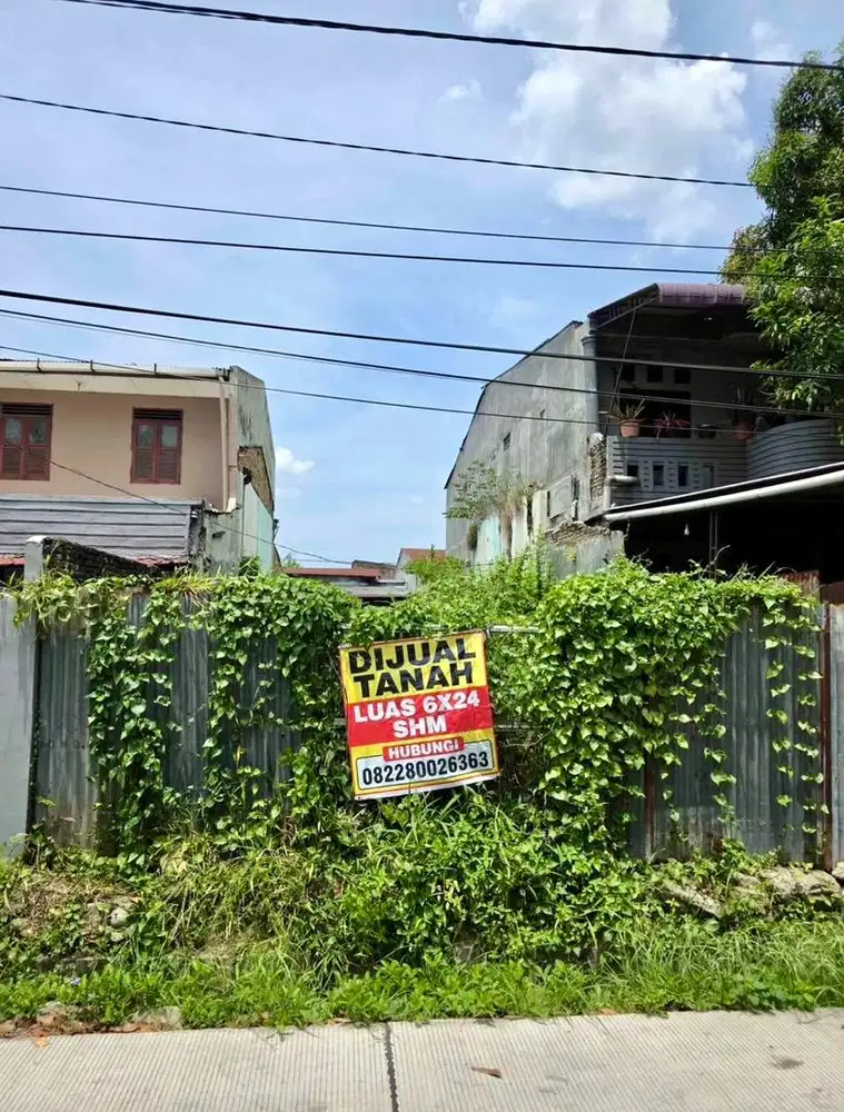Di jual tanah , depan jalan raya helvetia . 6x24 shm