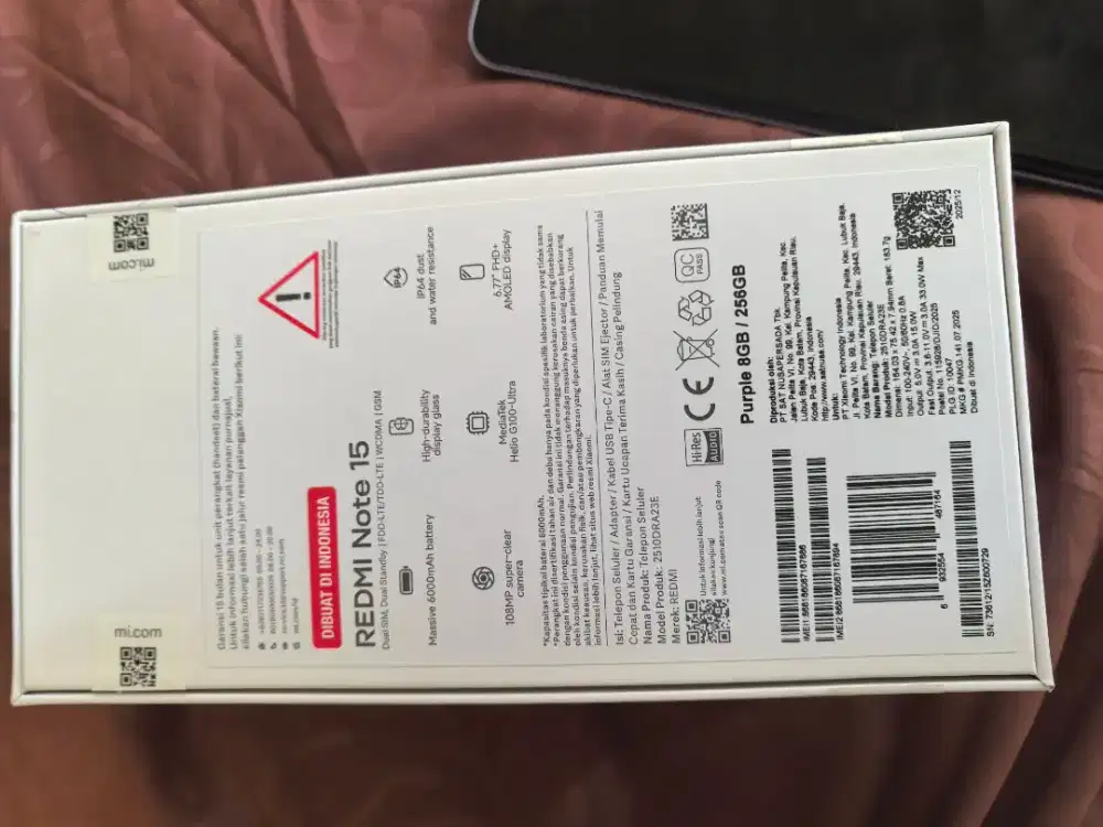 Redmi note 15 256 bekas 3 mbggu mulus