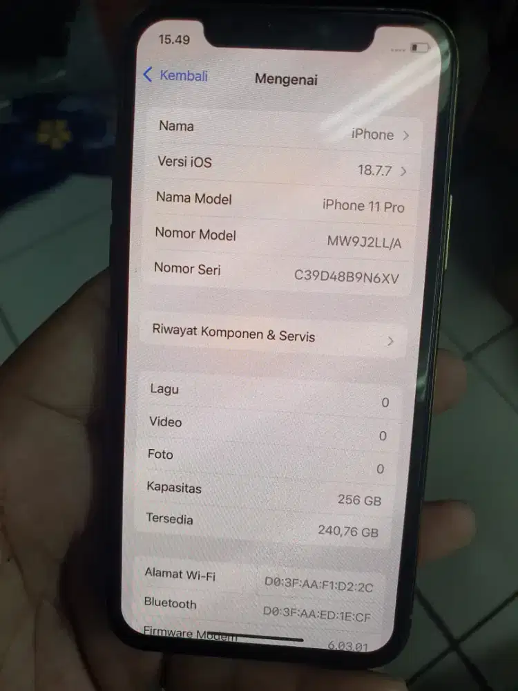 iPhone 11 pro 256gb batangan minus