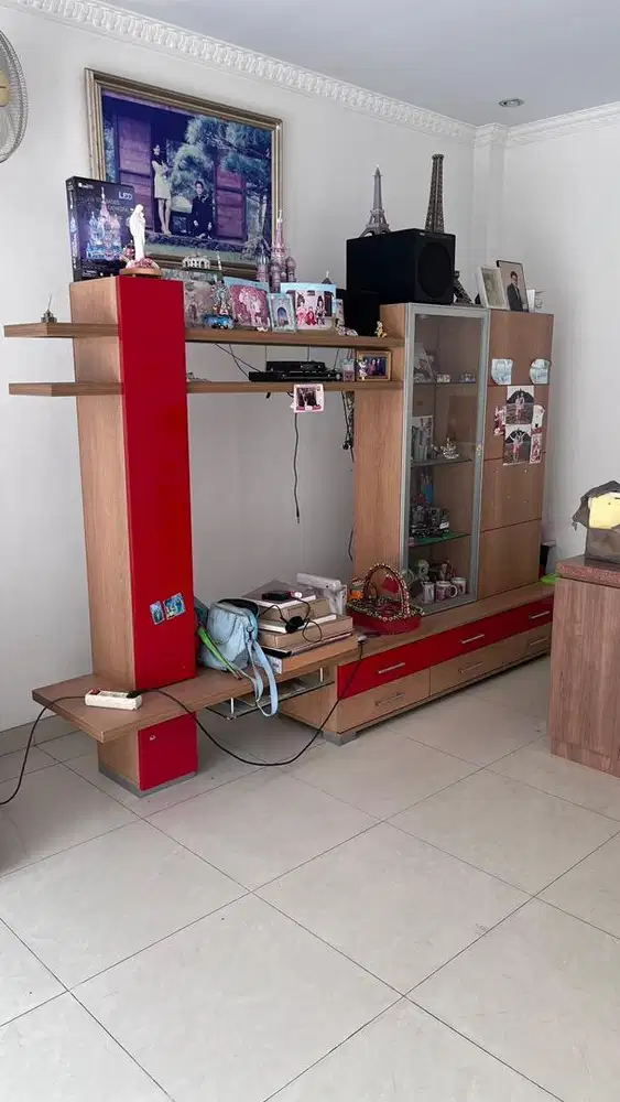 Lemari tv kayu 3 meter
