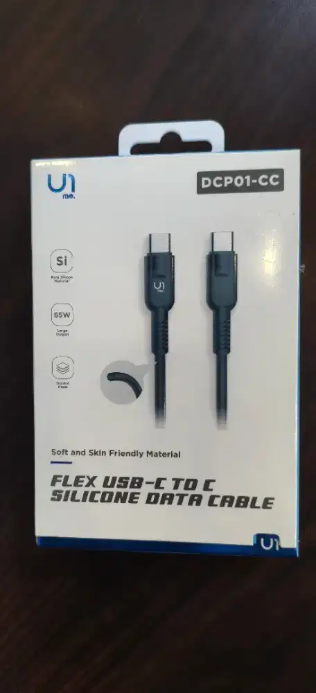 U1me. DCP01-CC Flex Kabel Data Type-C to Type-C Fast Charging 60W