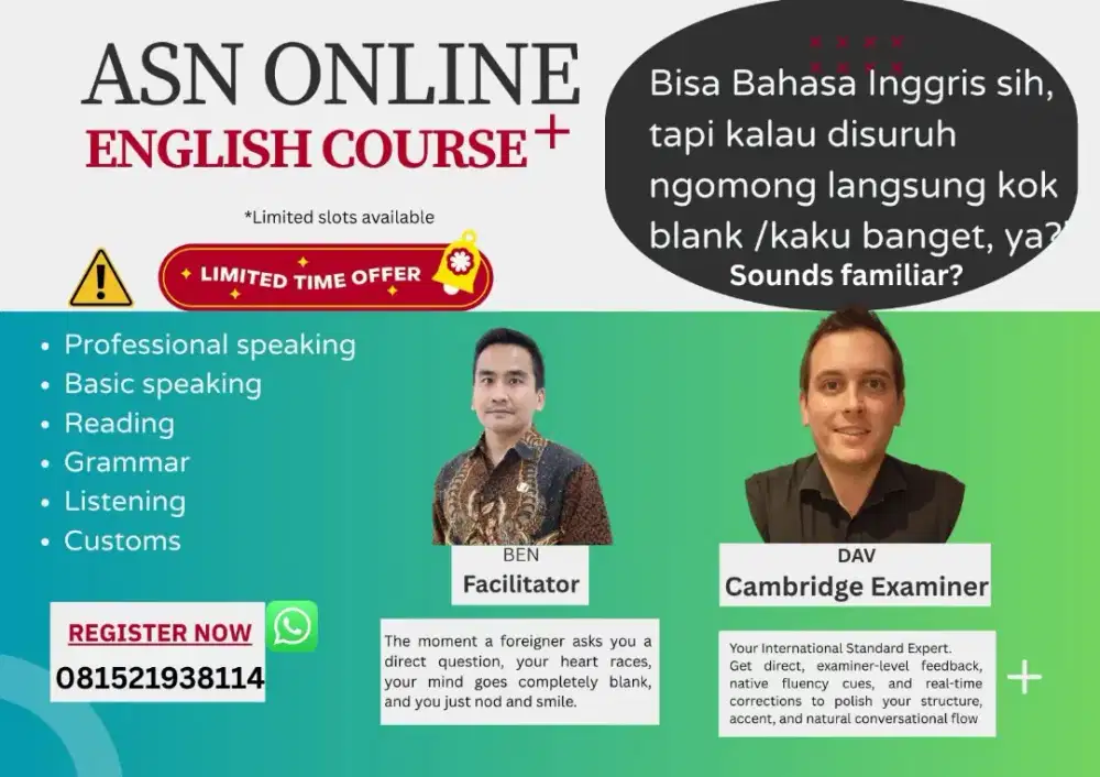 Kursus inggris english native speaker