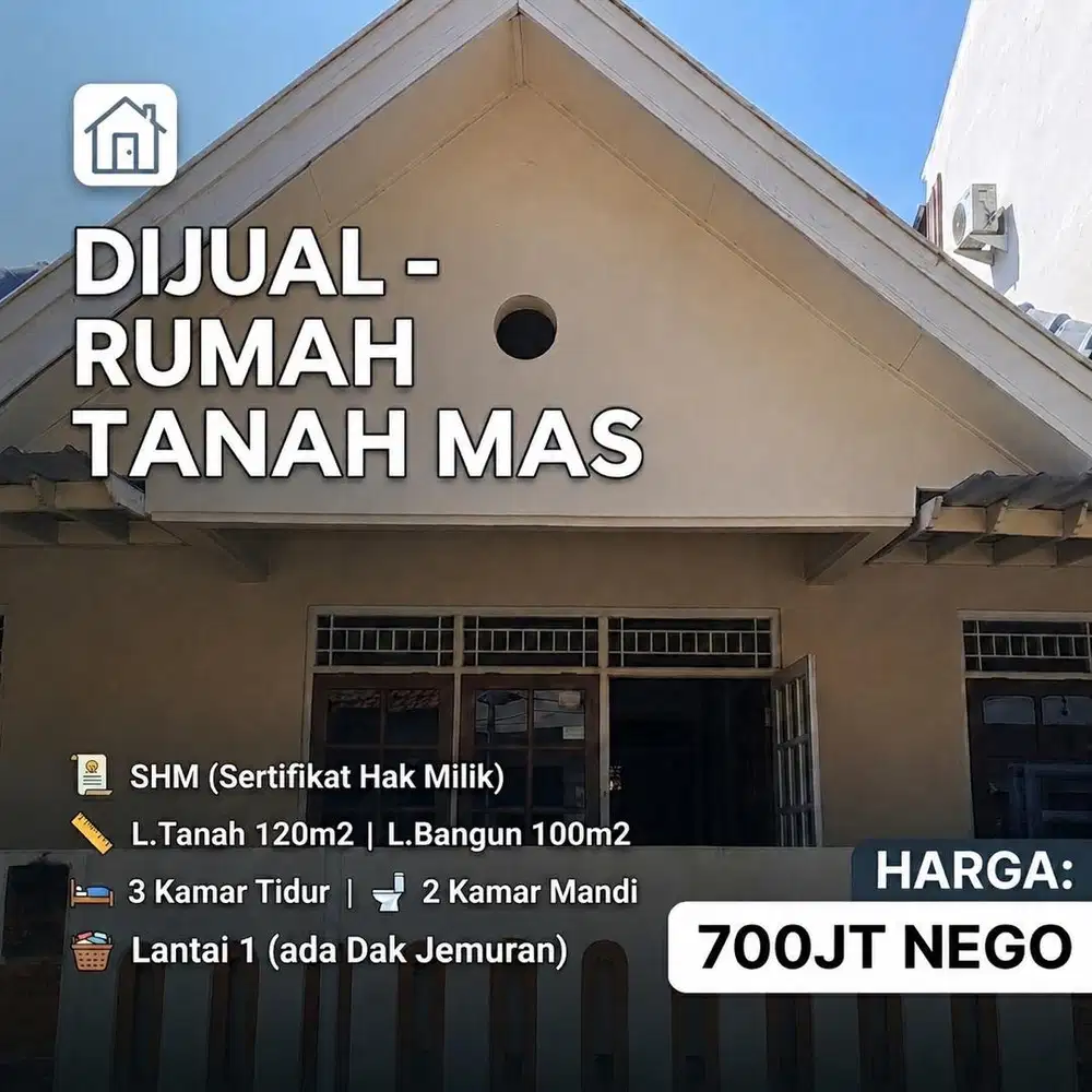 Dijual Rumah Tanahmas Milik Sendiri