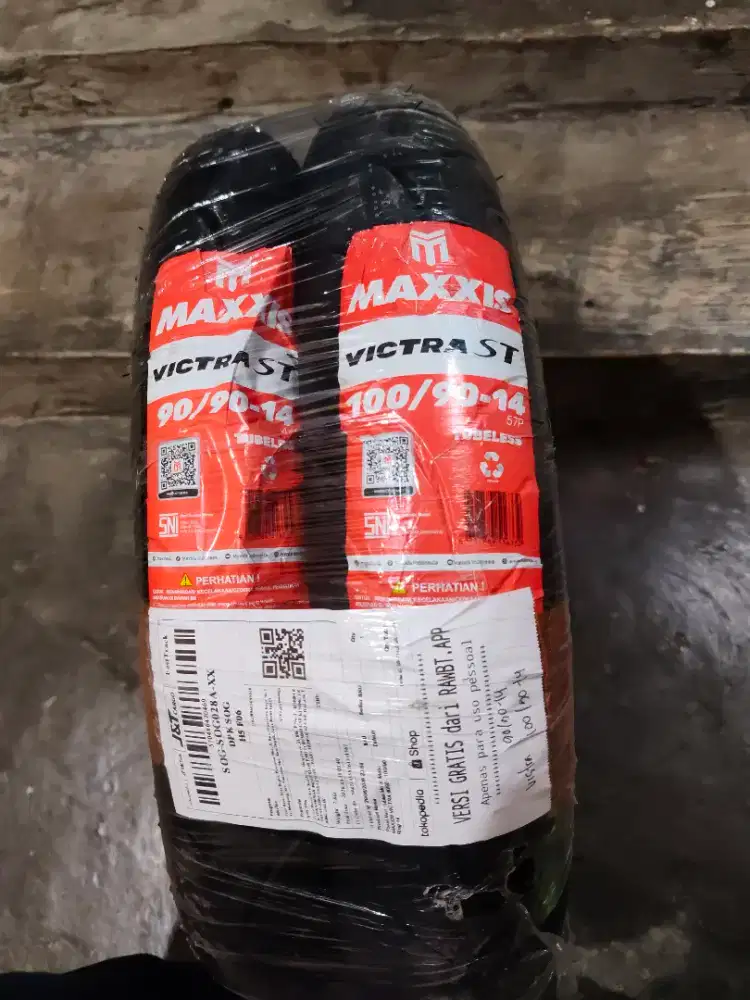BAN MOTOR MATIC MAXXIS VICTRA S98 UK 90/90 & 100/90 RING 14 BARU ORI