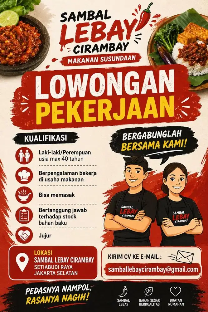 Dibutuhkan Segera Kitchen and Service Crew