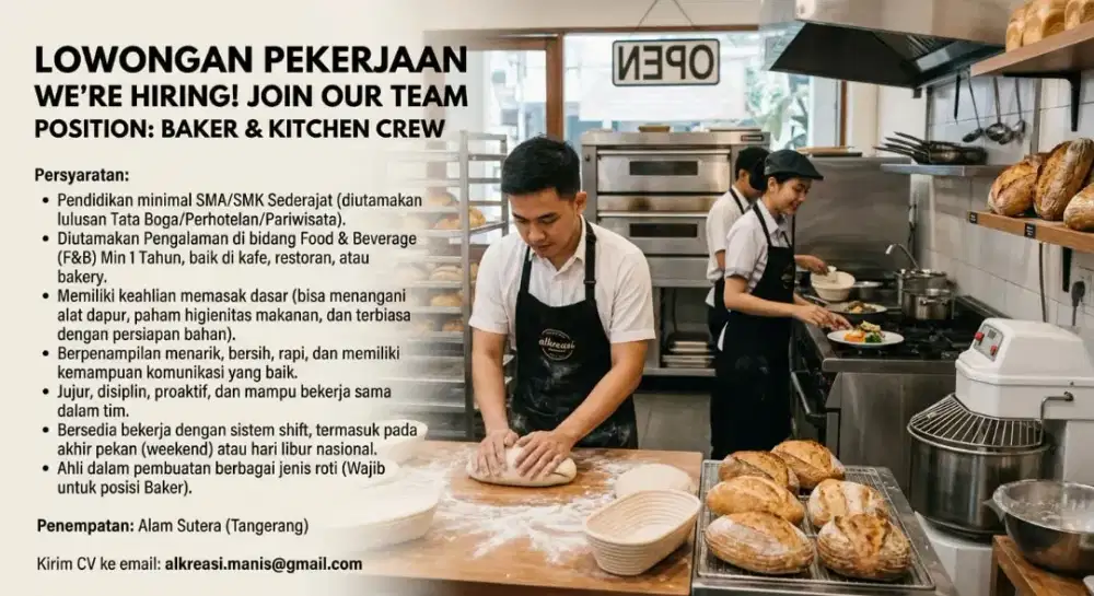 Lowongan Baker & Kitchen Crew