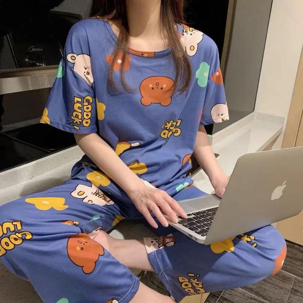 Piyama pp baju tidur wanita import spandek bear