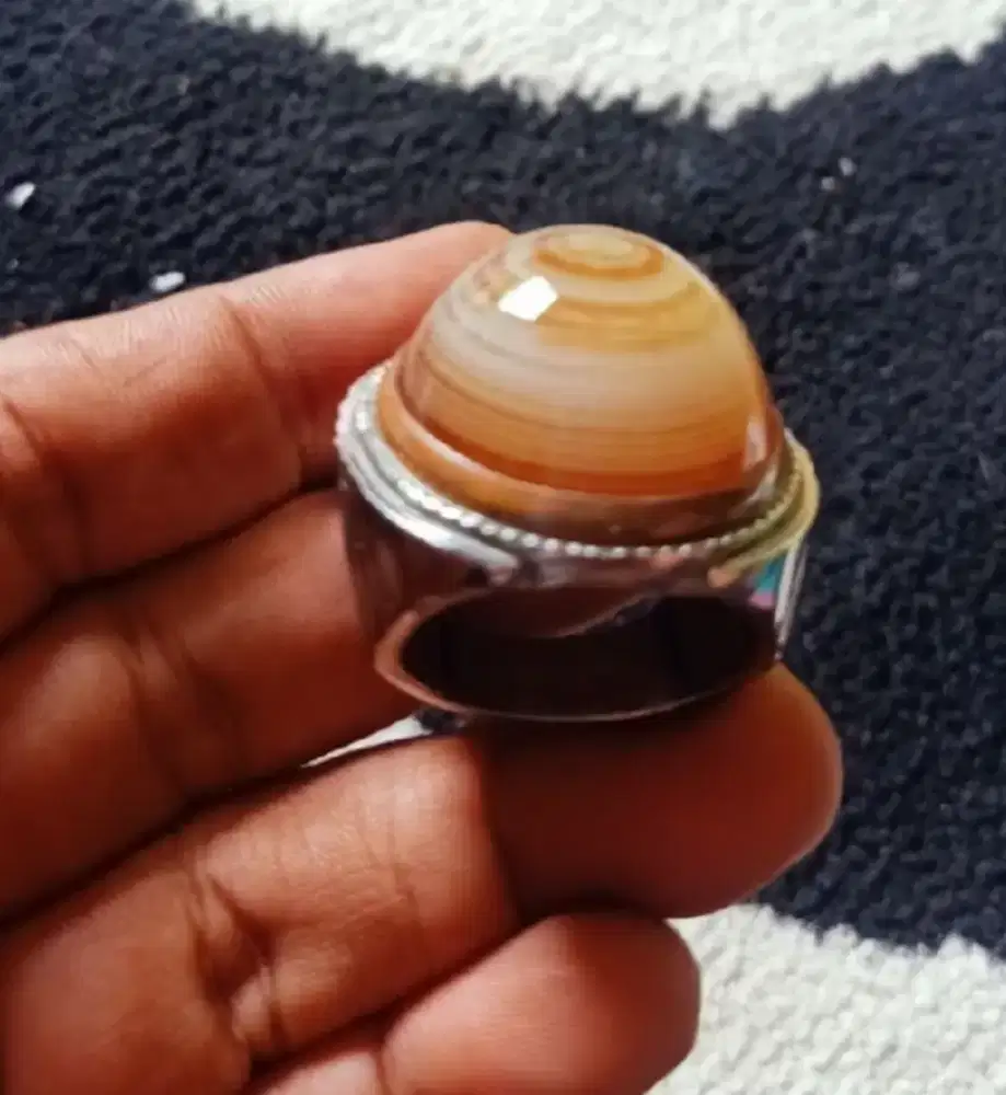 Batu Akik Lawas Puser Bumi Jumbo Ring Monel Natural Paling MURAH