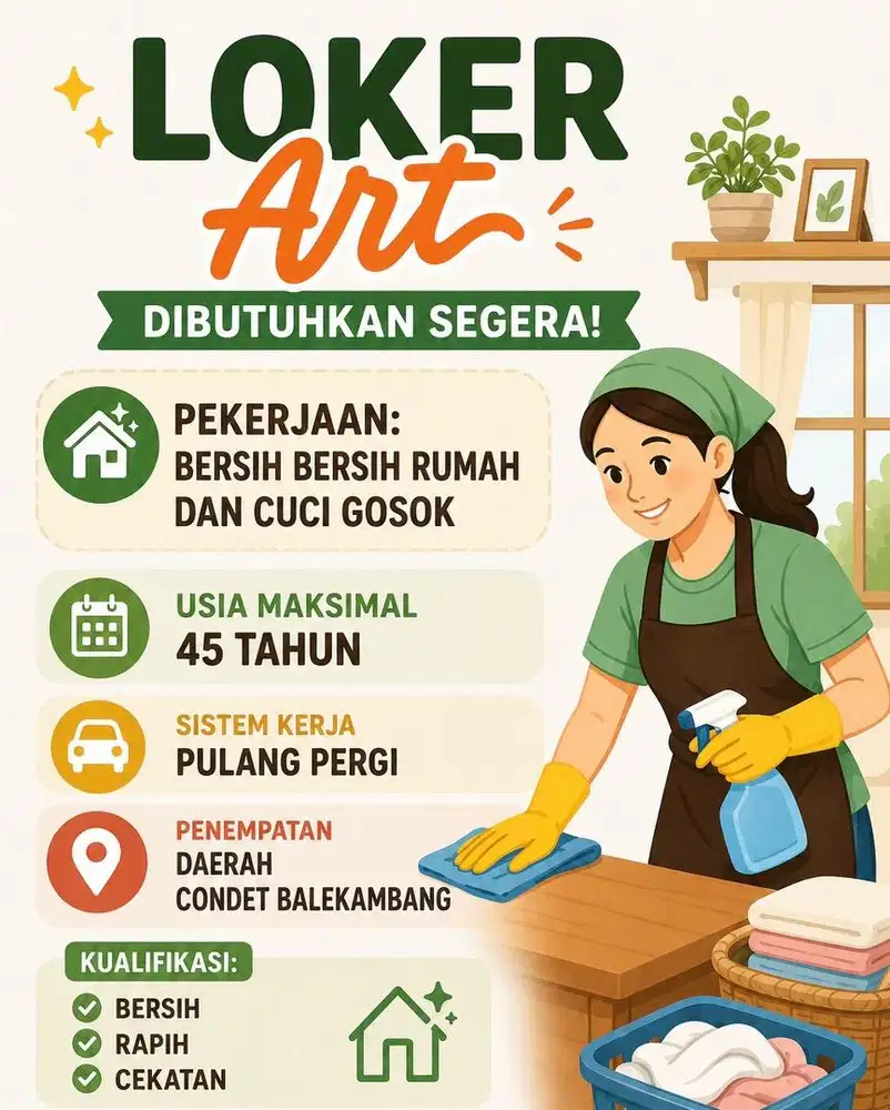 Dibutuhkan segera ART PP