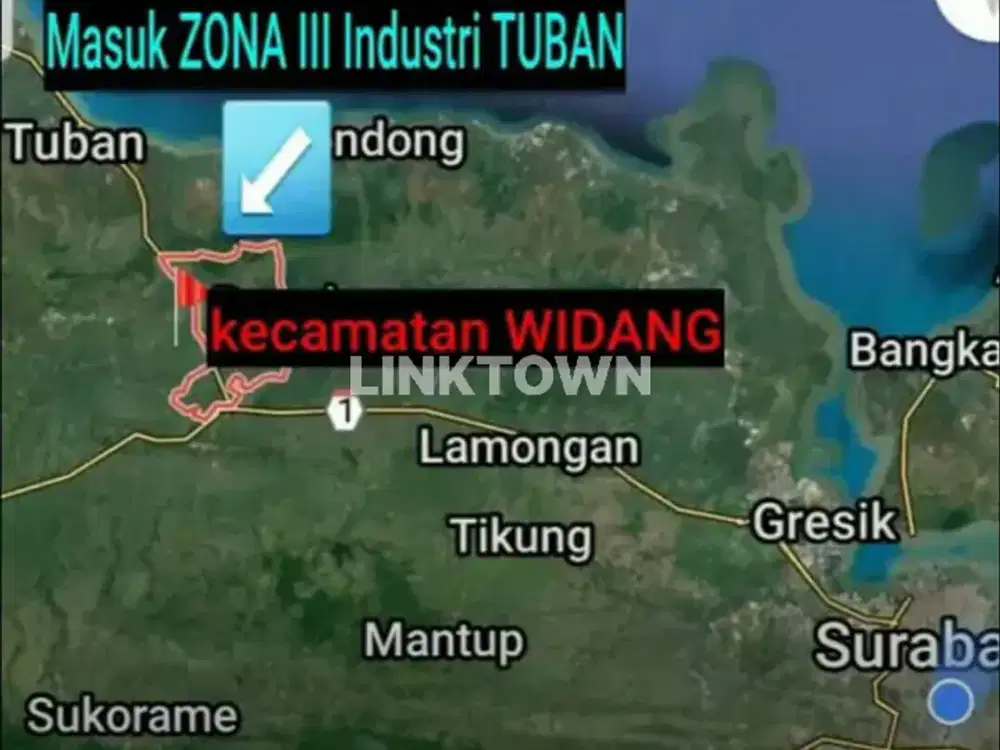 Dijual Tanah Industri Nego Nol Jalan Provinsi di Widang Tuban