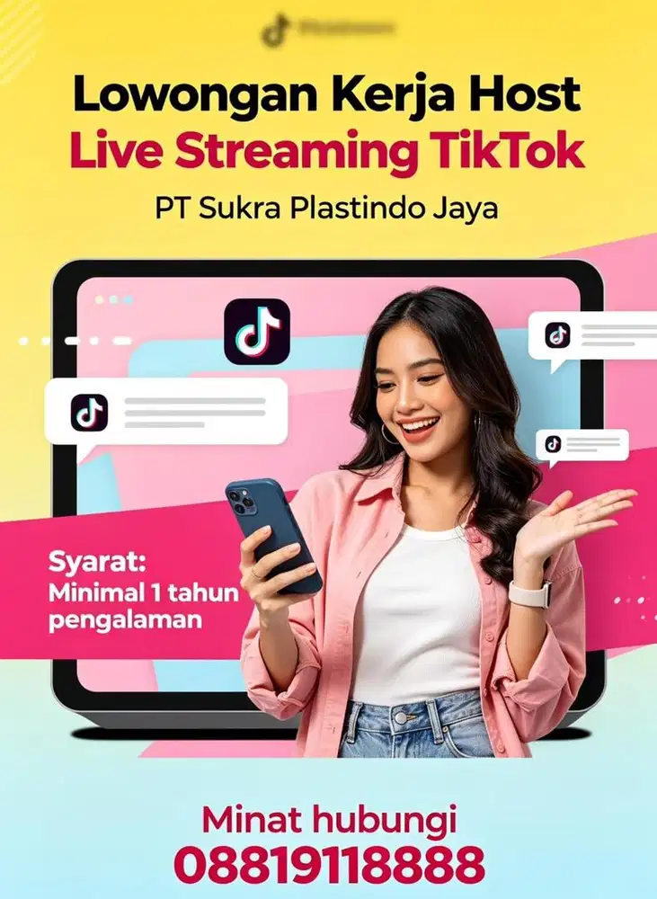 Dibutuhkan host tiktok segera