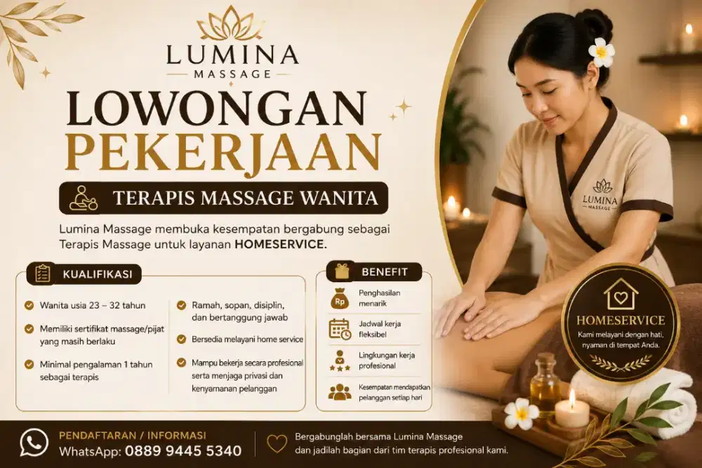 Lowongan Terapis LUMINA massage