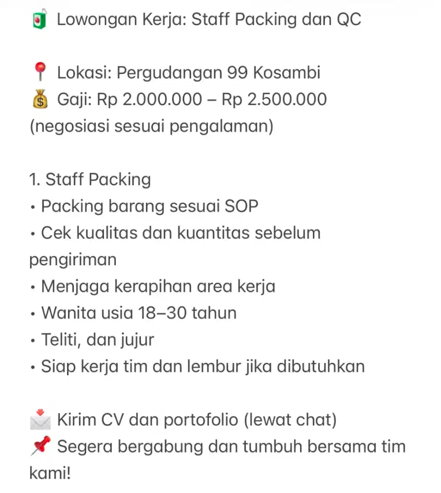 Butuh segera, bagi yang minat