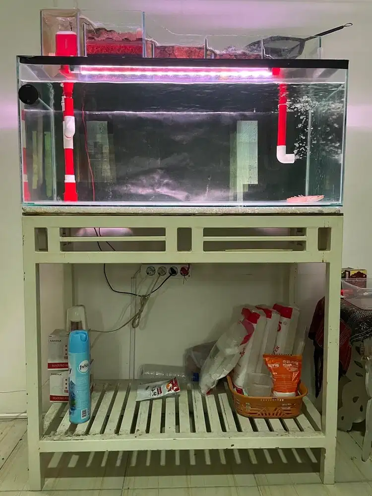 Aquarium set Meja Besi Hollow