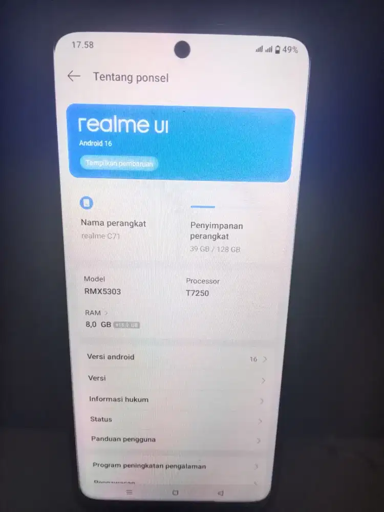 Realme c71 Ram 8+16/128