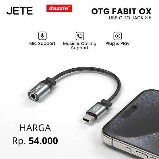 Otg jete ox aidio jack 3.5 to type c