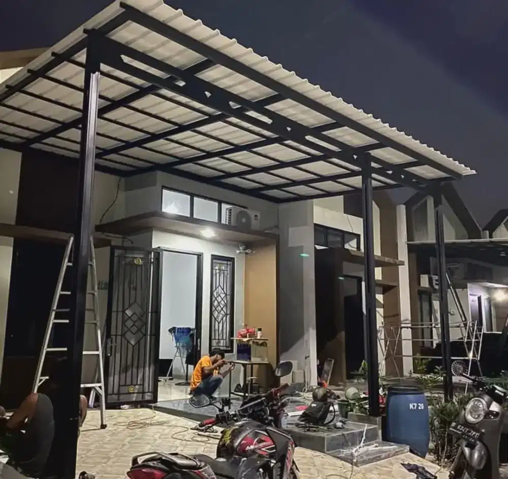 Pasang kanopi baja ringan