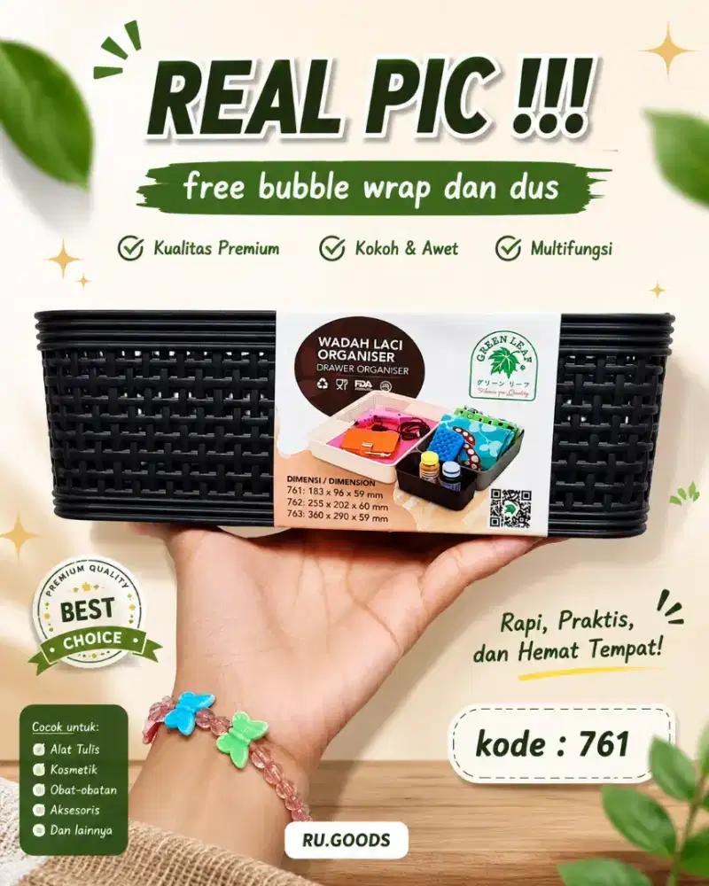 Wadah Laci Organiser Plastik Premium | Kotak Penyimpanan Serbaguna