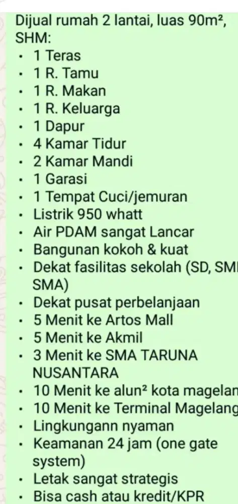 Dijual rumah di Glagah, Mertoyudan,Magelang