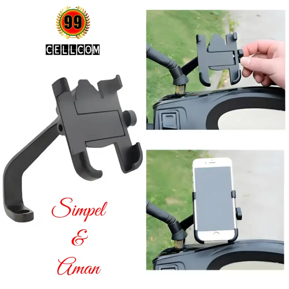 Holder Hp Motor Dudukan Spion Bahan Metal