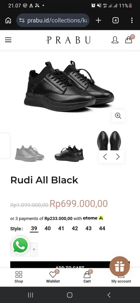 Jual Sepatu Prabu Ukuran 43