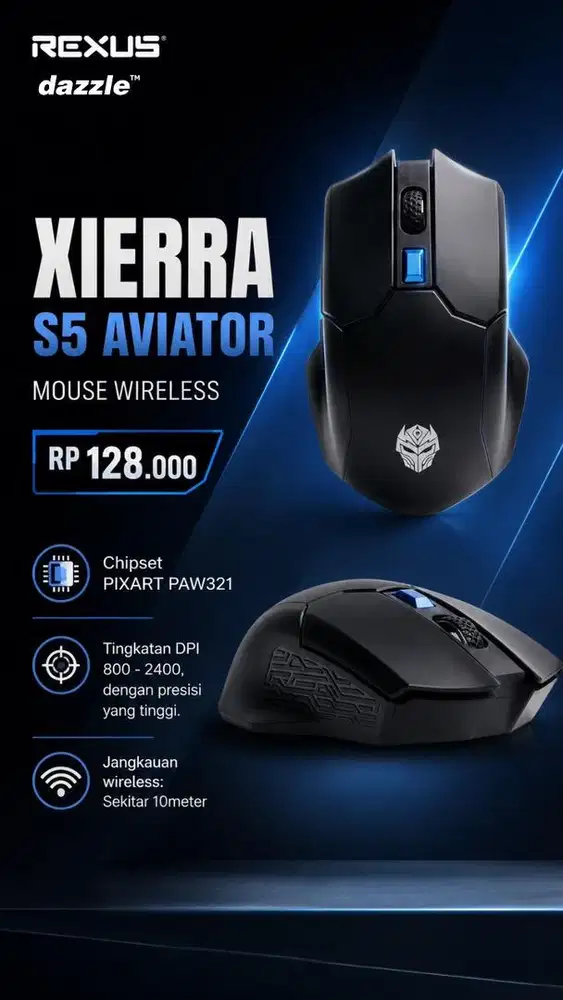Mouse Wireless Xierra S5 Aviator