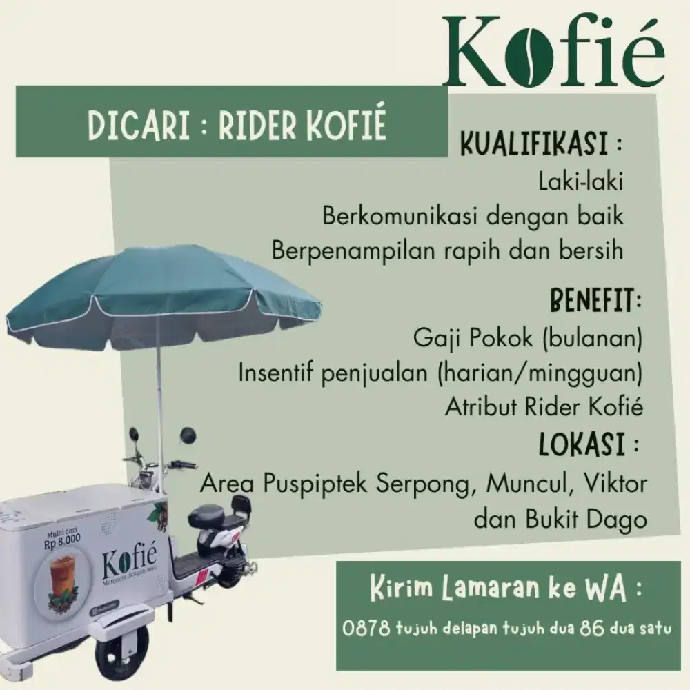 Lowongan Pekerjaan Rider Kopi Keliling
