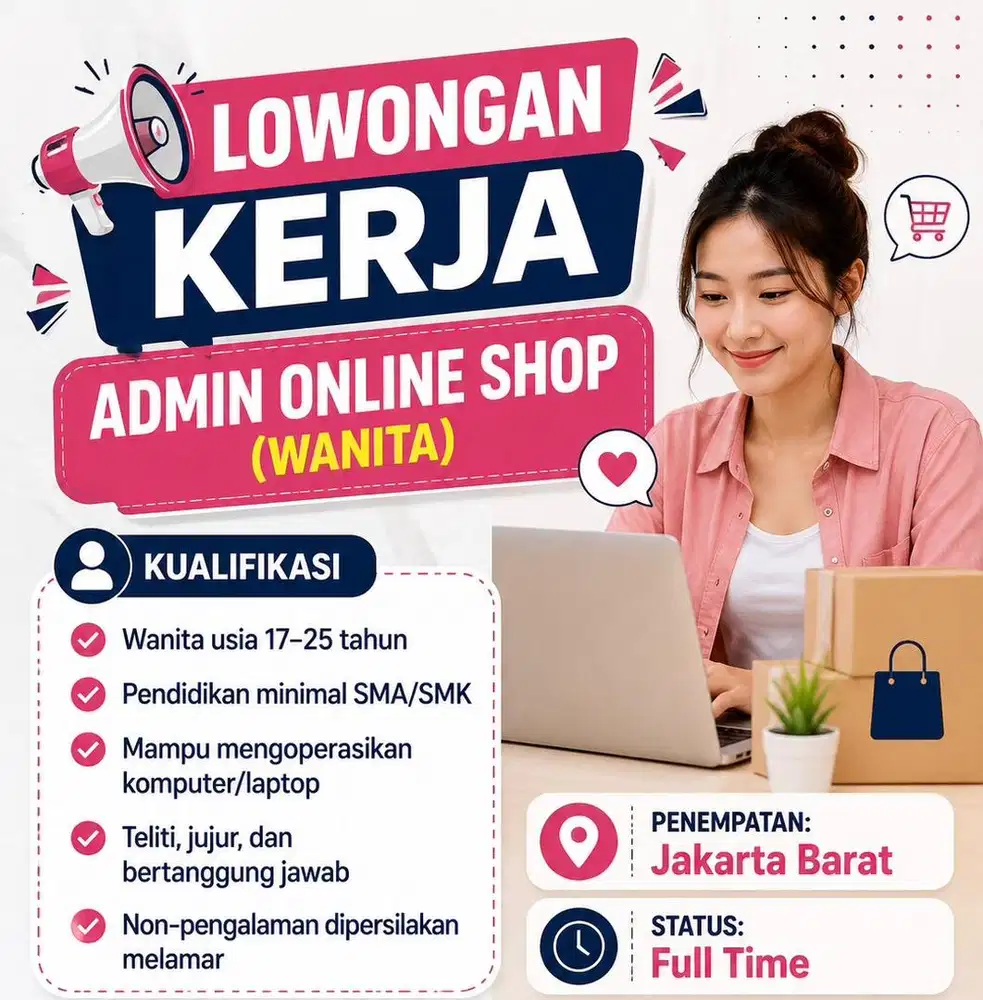 Lowongan Kerja Admin Online Shop Jakarta Barat