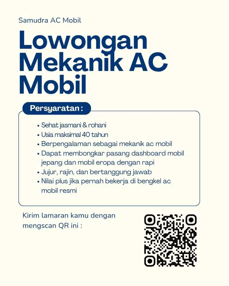 Mekanik AC Mobil Berpengalaman