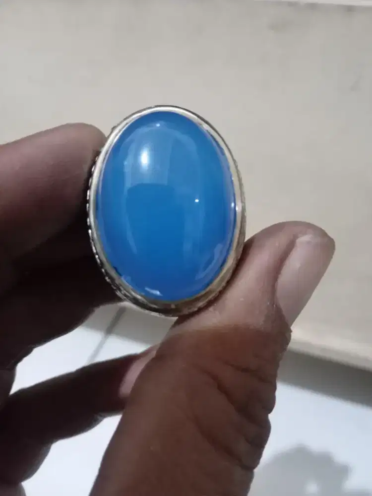 Batu cincin akik anggur biru langit/spirtus batu raja
