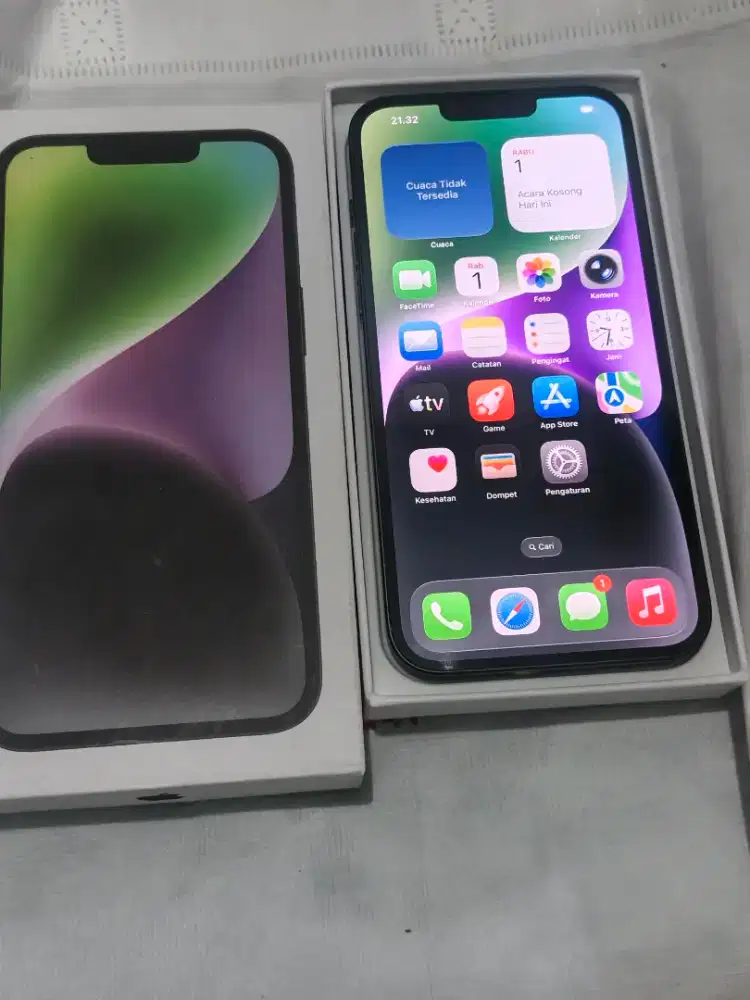 Iphone 14 plus 128gb fulset terawat bisa semua kartu