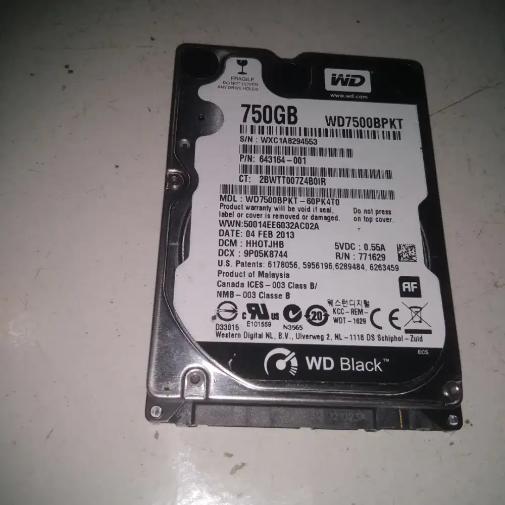 Hardisk Laptop 750 GB
