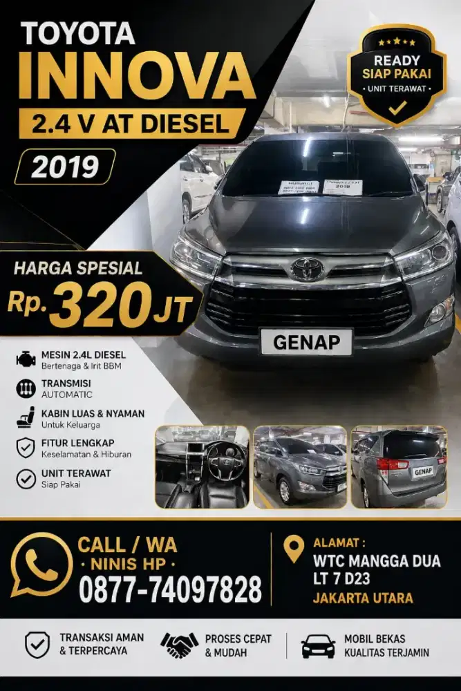 Toyota Innova V Diesel AT 2019 Km 50Rb