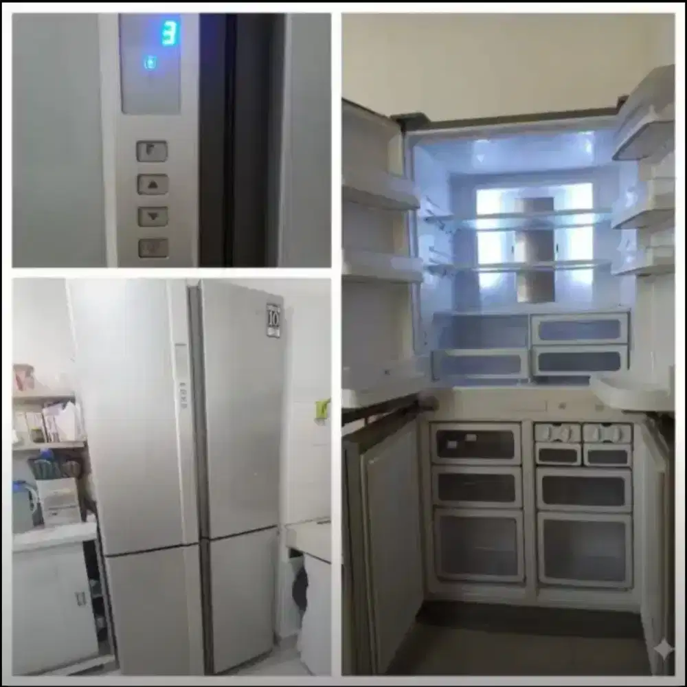 Jual murah kulkas sharp 4pintu masih dingin normal,harga 5,9jt bs nego