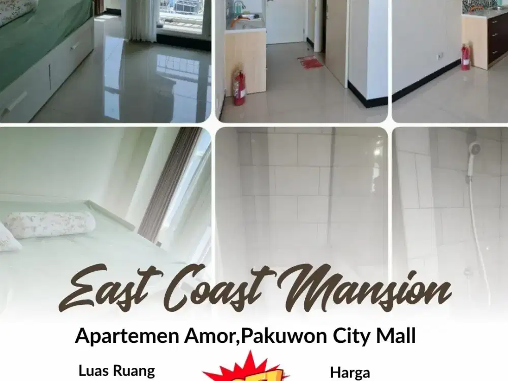 Apatermen Amor , East Coast Mansion , Pakuwon City Mall, Studio, Murah