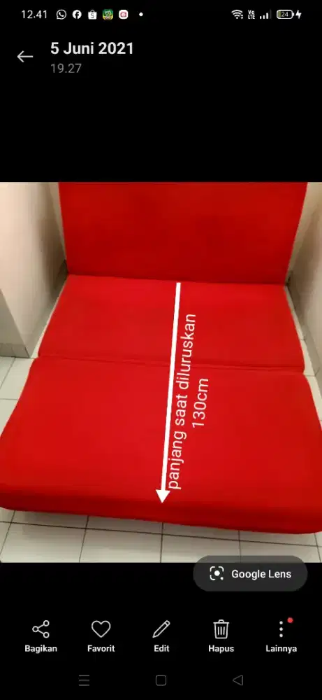 Sofa bed  merah mulus