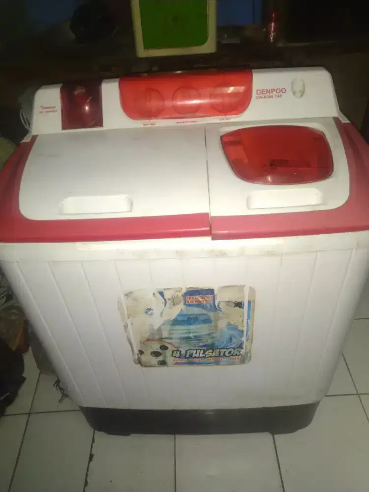 Mesin cuci 2 tabung Denpoo kap. 8kg. Normal.