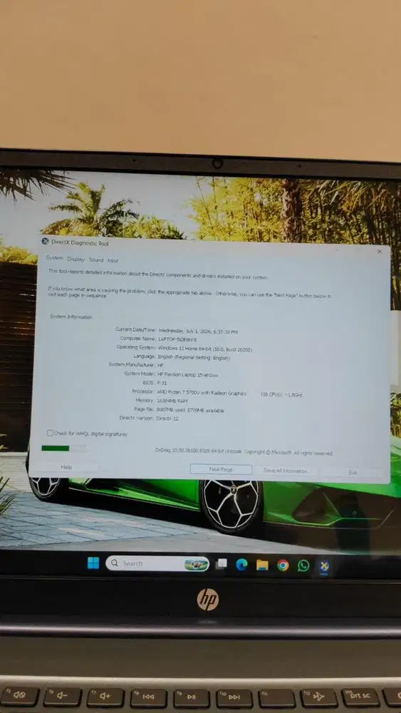 Laptop Hp pavilion 15 ryzen 7 5700