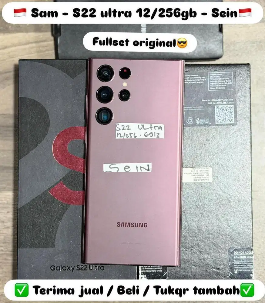 Samsung S22 Ultra 12/256 Gb Burgundy Resmi sein