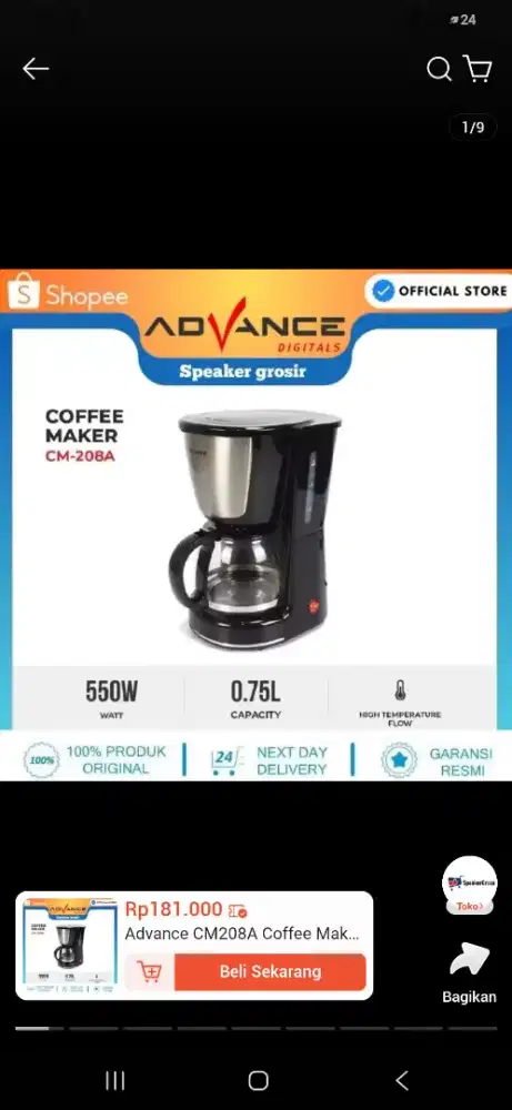 Advance 208 mesin kopi cofe maker coffe