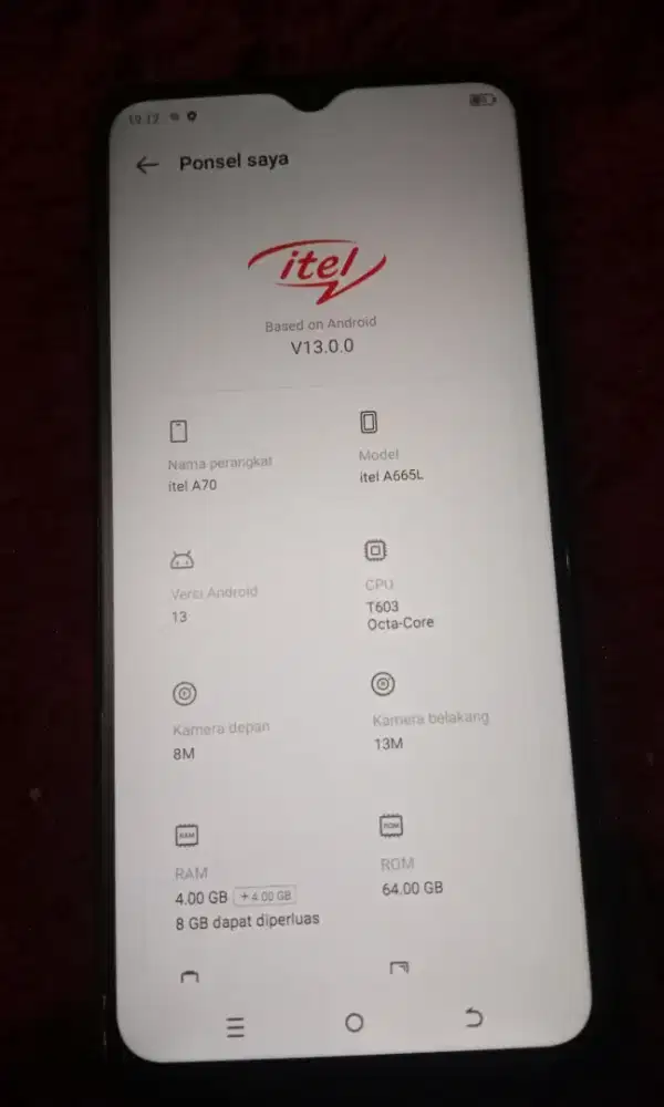 handphone itel a70