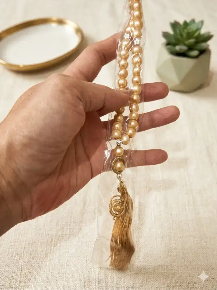 Tasbih 33 butir mutiara sintetis