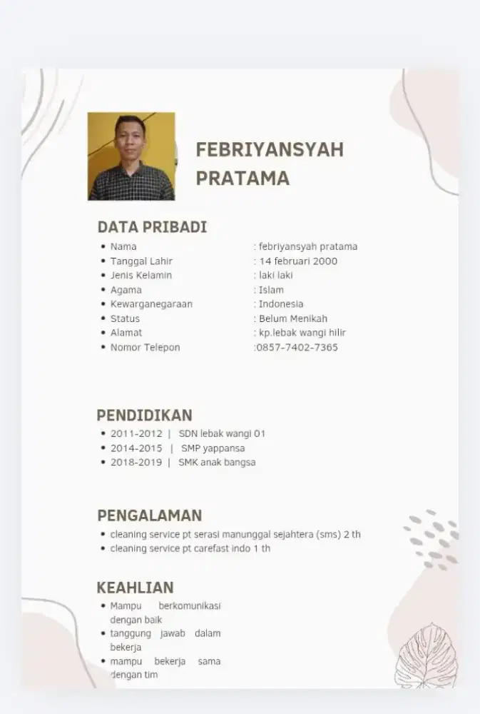info lowker nya dong