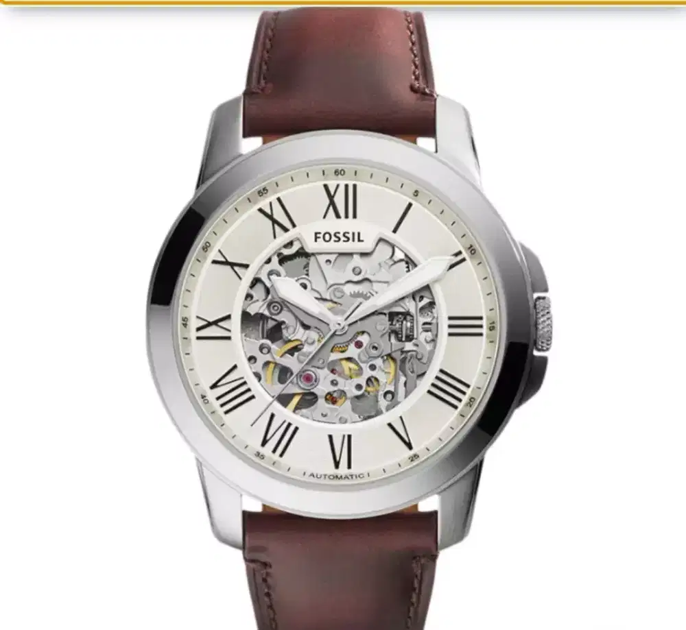 FOSSIL

Fossil Grant ME3099 Beige Skeleton Dial Brown Leather Strap