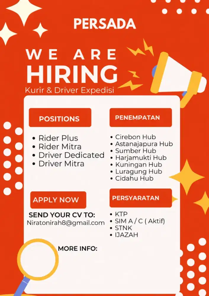 Dibutuhkan kurir paket expedisi