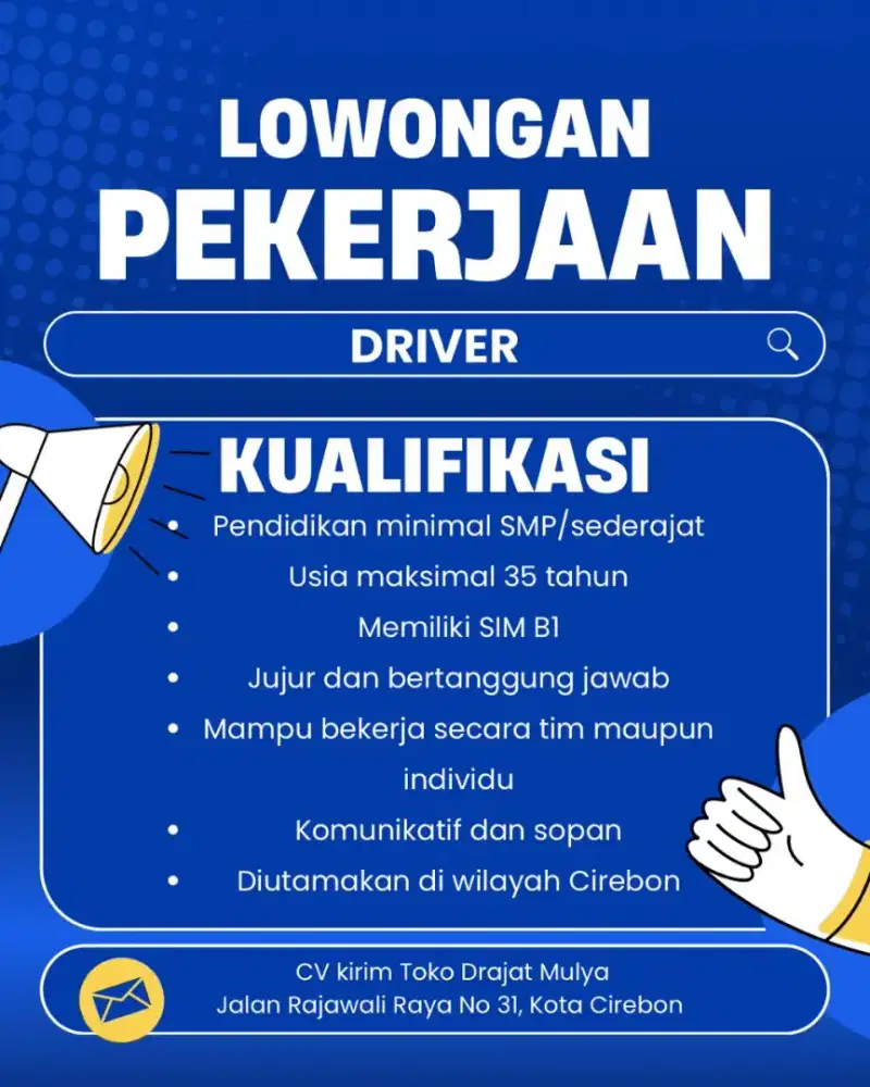 Dibutuhkan segera driver