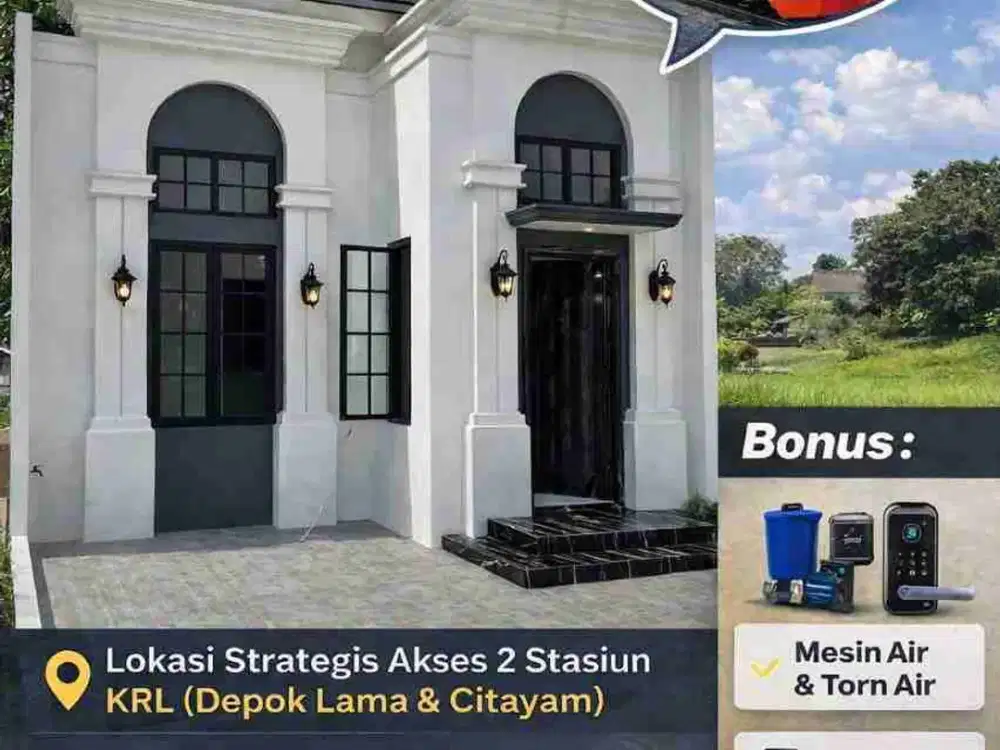 Dijual Rumah Mediterania Dekat KRL