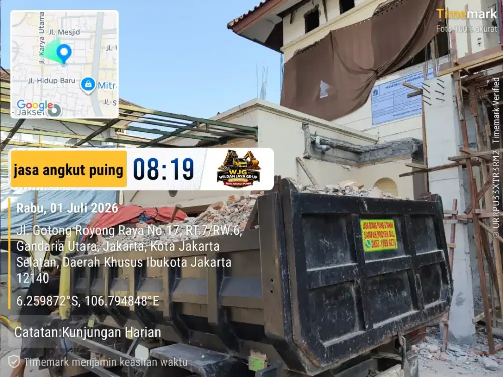Jasa buang puing dan angkutan sampah